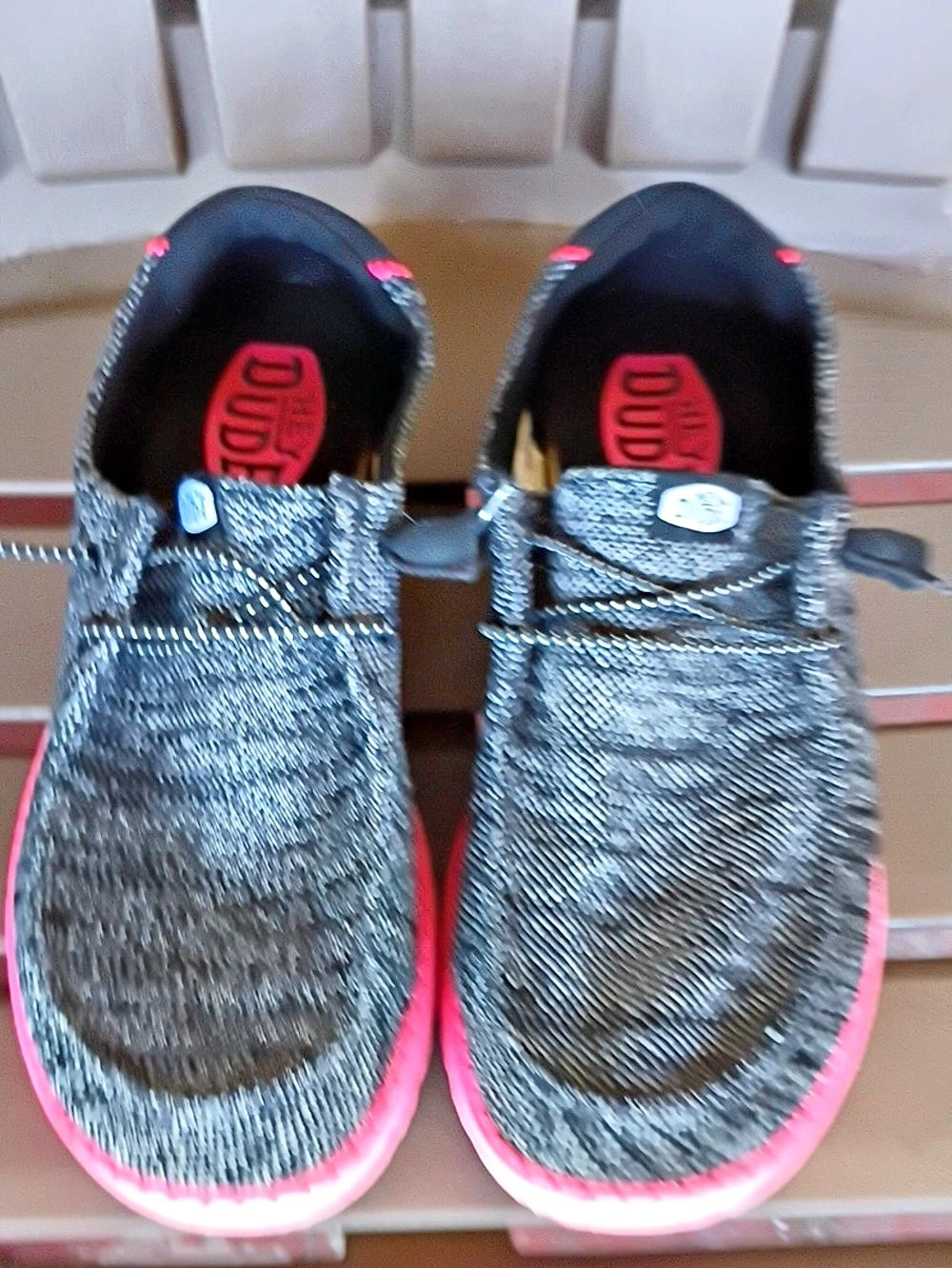 Hey Dude Adults Sneakers Gray & Pink
